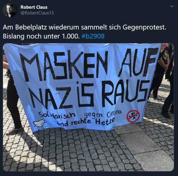 Antifa Tweet Corona Demo