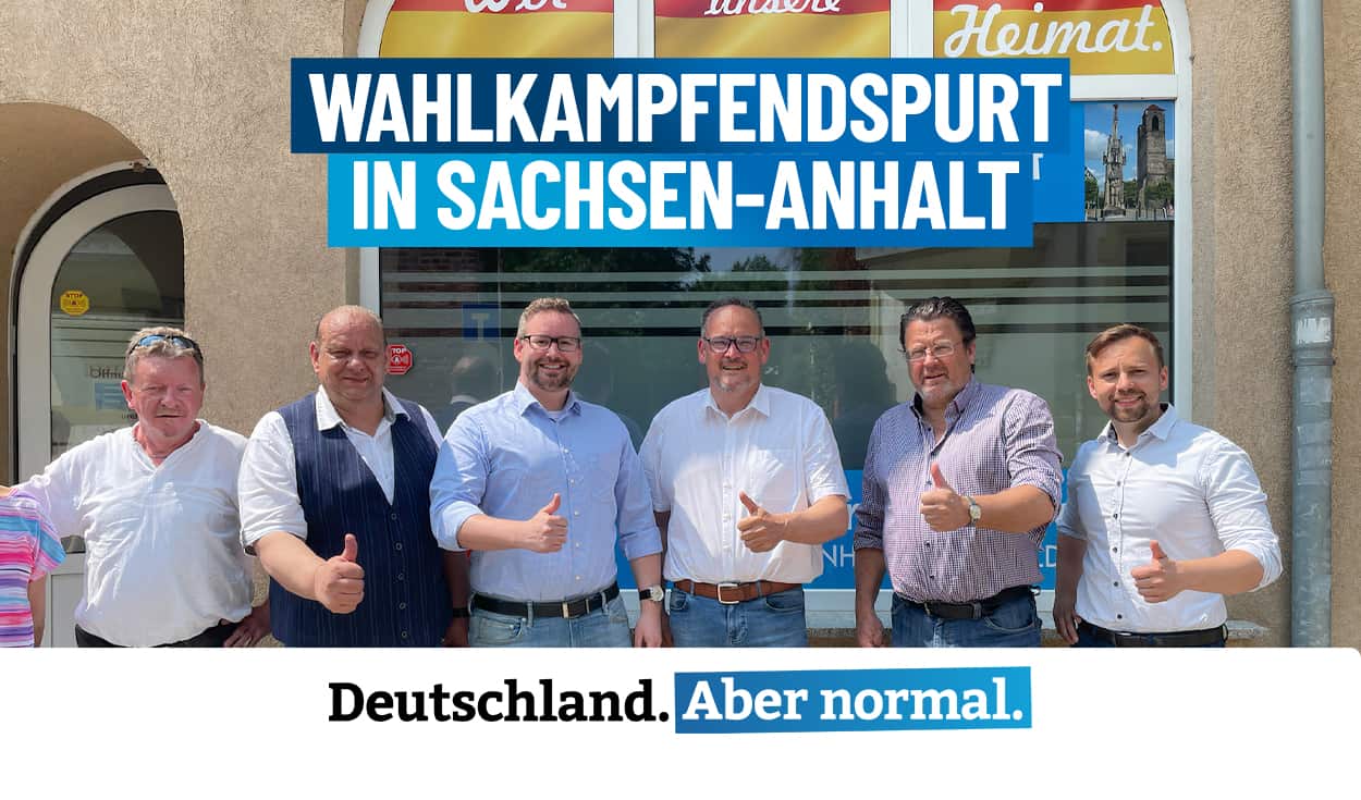 Sebastian Münzenmaier im Wahlkampfendspurt in Sachsen-Anhalt