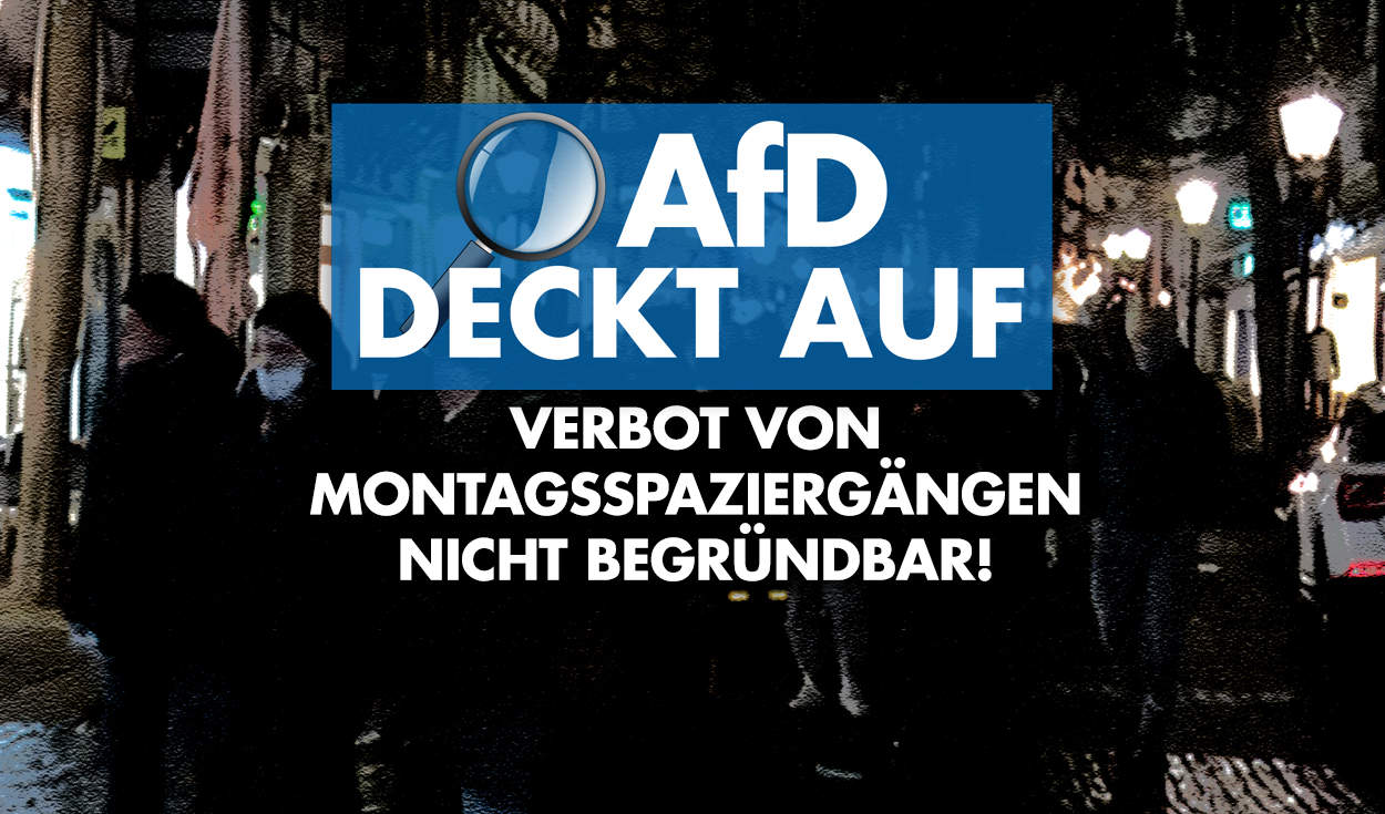 AfD deckt auf: Verbot von Montagsspaziergängen nicht begründbar!